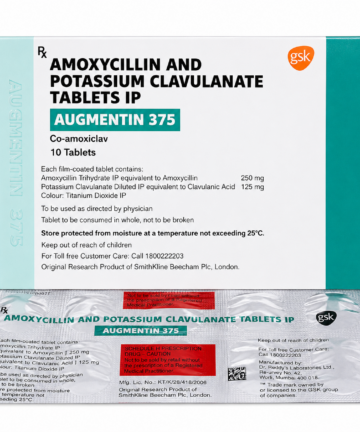 Augmentin 375mg (Amoxycillin & Potassium Clavulanate) Tablets